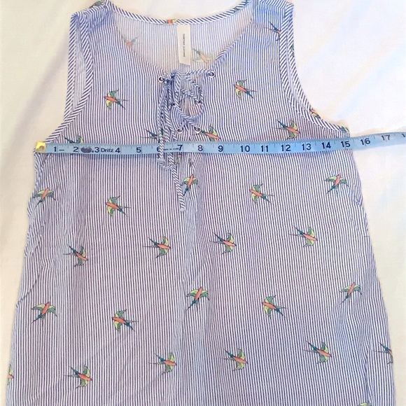 TOGETHER CLOTHING - SPARROWS & STRIPES LACE UP SLEEVELESS BLOUSE - Picture 6 of 7
